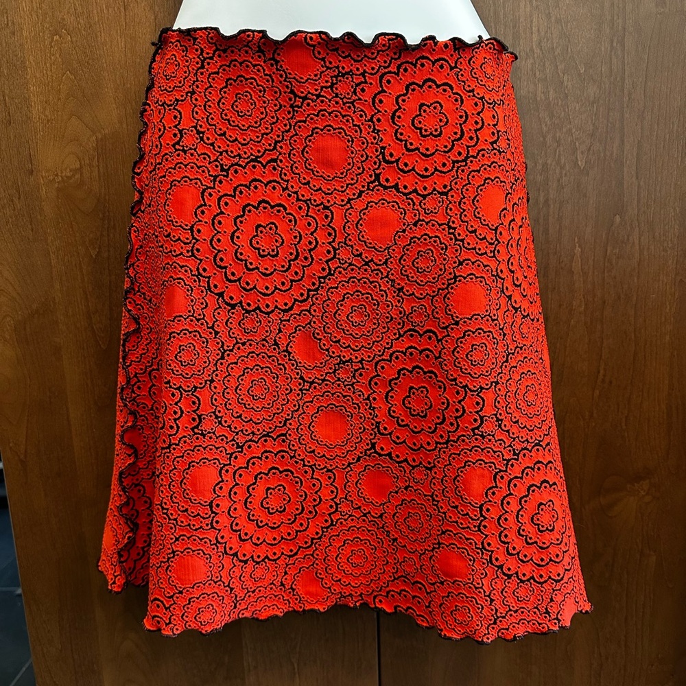 Haystacks Textured Red A-Line Women's Skirt